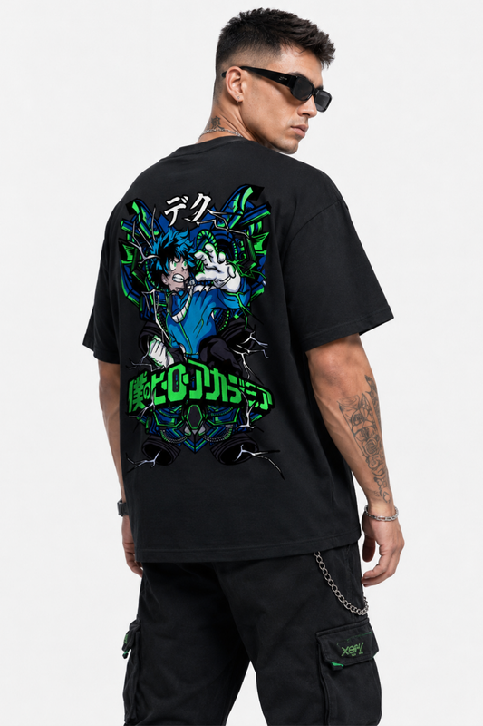 Gods Domain Anime T-Shirt – Green Graphic Oversized Tee