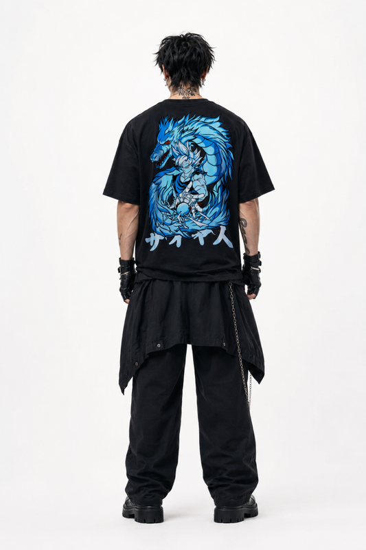 Mythic Guardian T-Shirt – Blue Dragon Oversized Tee