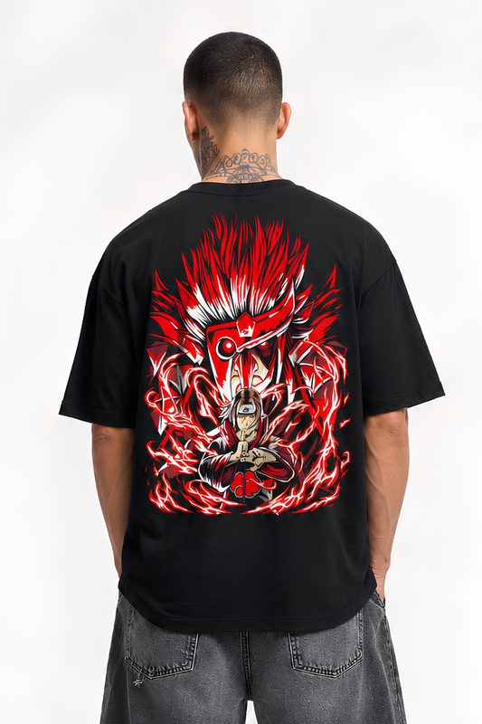 Rage Anime T-Shirt – Black Oversized Graphic Tee