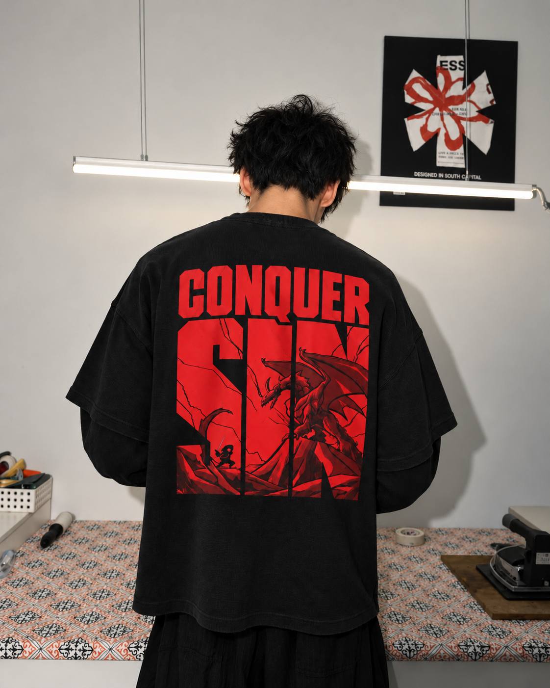 Conquer The Sinner Oversized T Shirt – Men